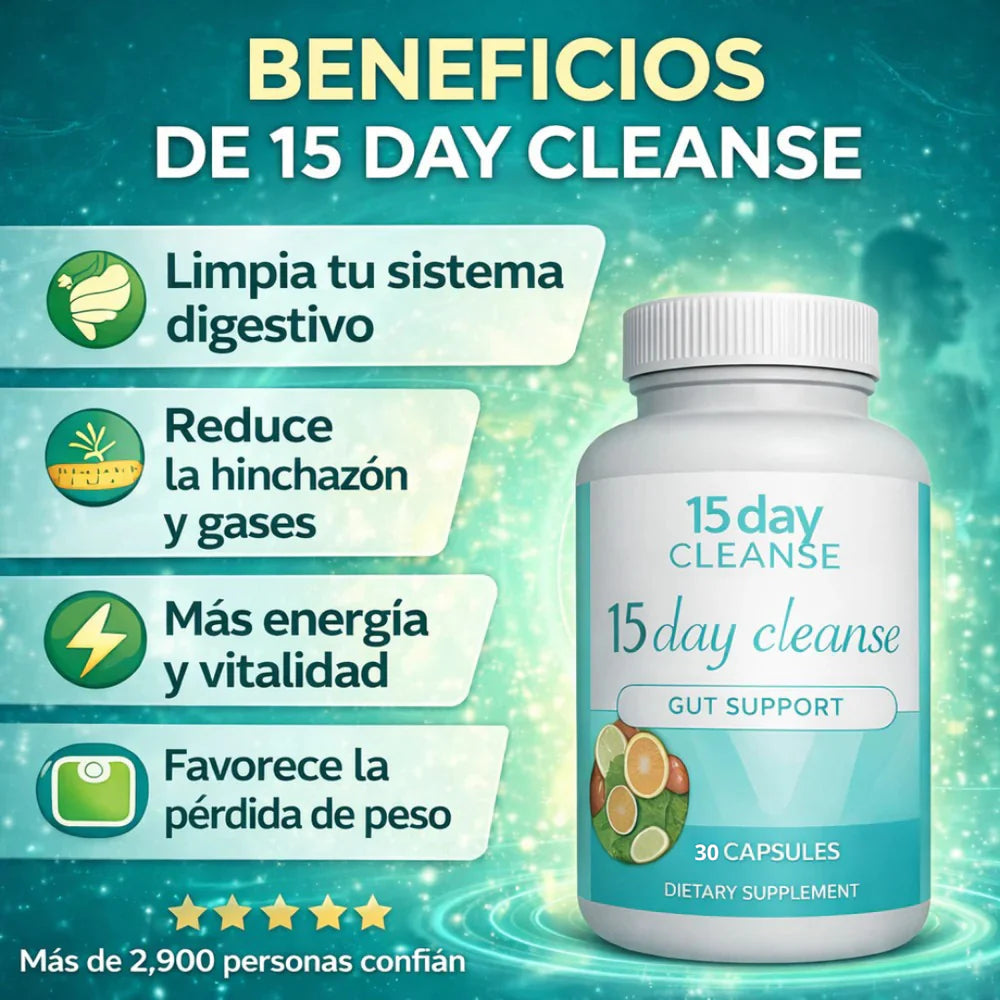 🌿 15 DAY CLEANSE – Limpieza Natural de Intestino y Colon
