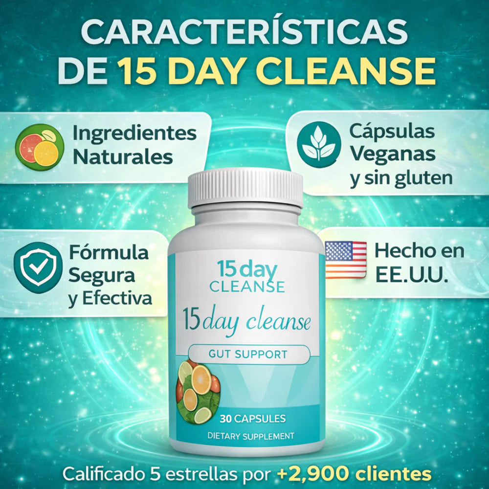 🌿 15 DAY CLEANSE – Limpieza Natural de Intestino y Colon