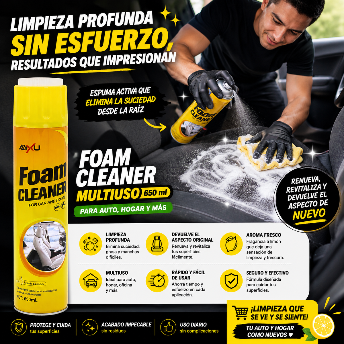 Espuma Limpiadora Multiusos "Foam Cleaner" 650ml