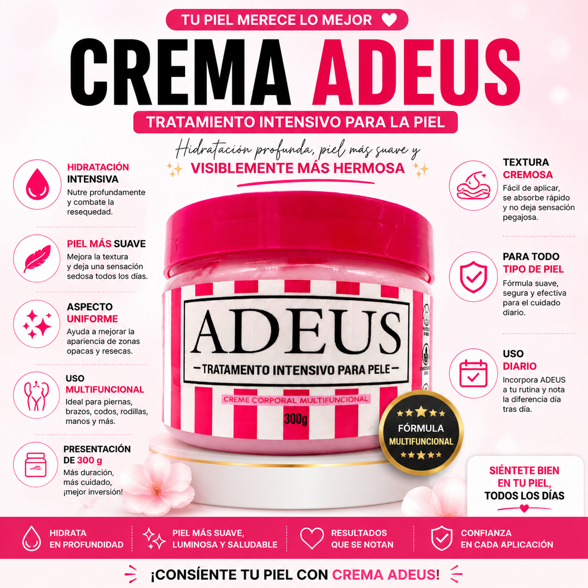 ADEUS CREAM - Tratamiento Intensivo para las Estrías y Manchas
