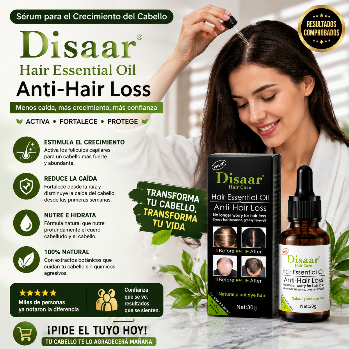 Sérum para el Crecimiento del Cabello Disaar Hair Essential Oil Anti-Hair Loss