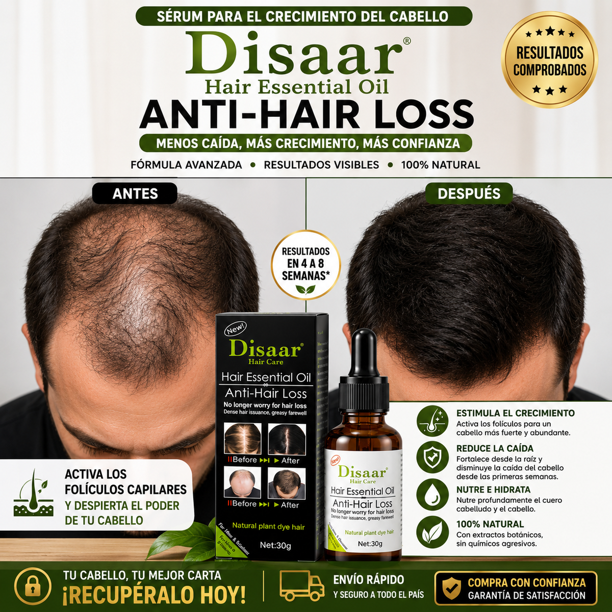 Sérum para el Crecimiento del Cabello Disaar Hair Essential Oil Anti-Hair Loss