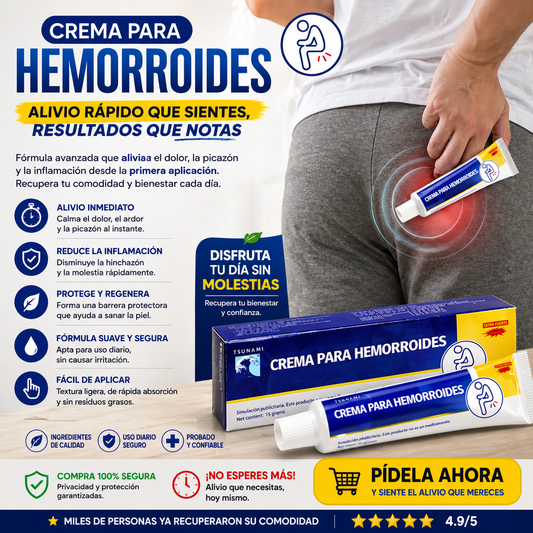 Crema Alivio Para Hemorroides en solo 7 Días