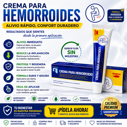 Crema Alivio Para Hemorroides en solo 7 Días
