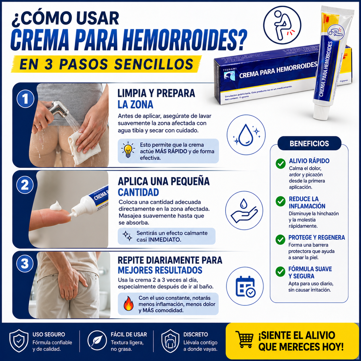 Crema Alivio Para Hemorroides en solo 7 Días