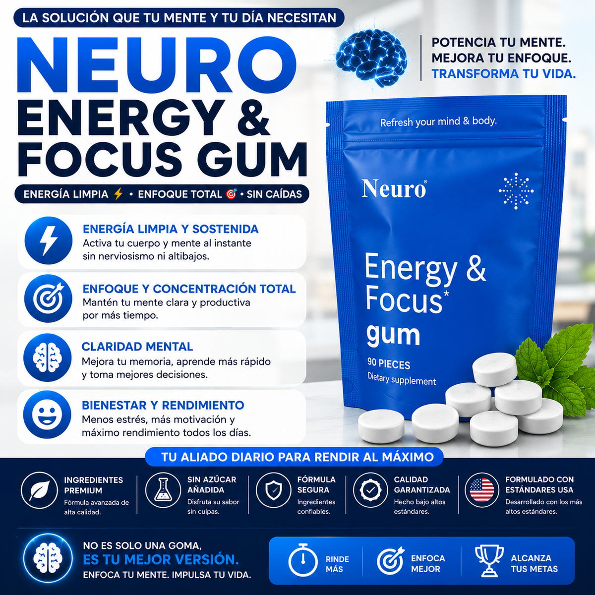 Neuro Energy & Focus Gum