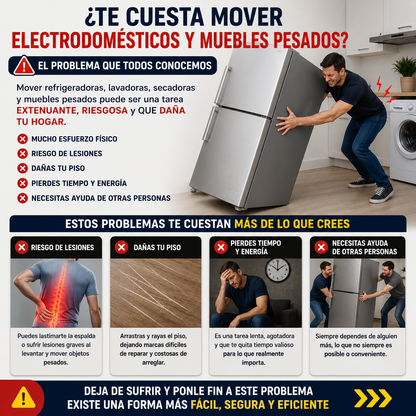 Movilizador Doble Ajustable Para Muebles y Electrodomésticos