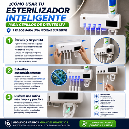 Esterilizador Inteligente para Cepillos de Dientes UV
