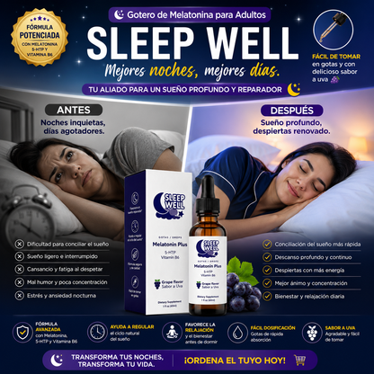 Gotero de Melatonina para Adultos Sleep Well