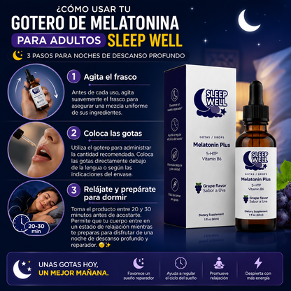 Gotero de Melatonina para Adultos Sleep Well