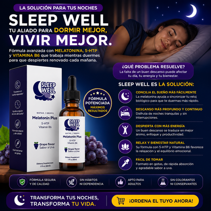 Gotero de Melatonina para Adultos Sleep Well