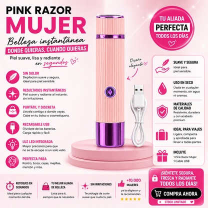 Pink Razor - Removedor de Vello Facial