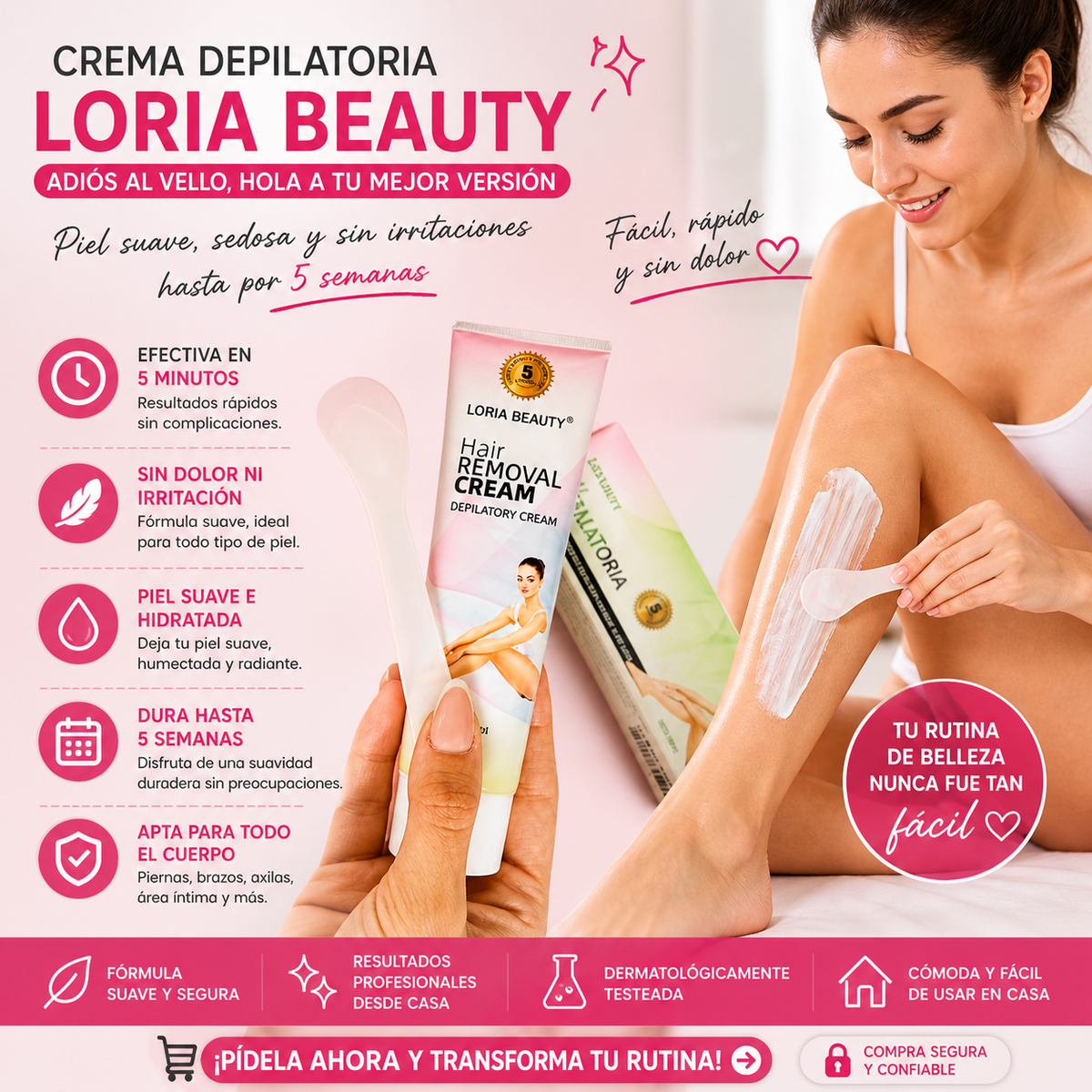 2x1 Crema Depilatoria Loria Beauty