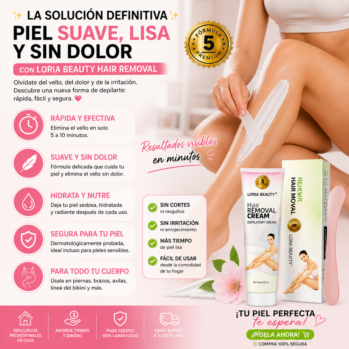2x1 Crema Depilatoria Loria Beauty