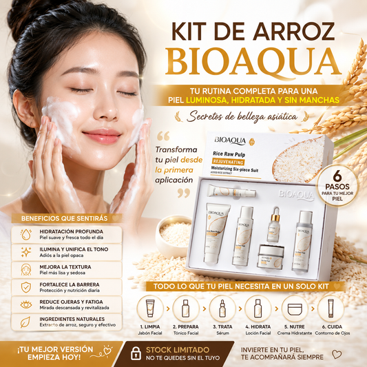Kit Facial de Arroz BioAqua - Rejuvenece tu Piel de Inmediato