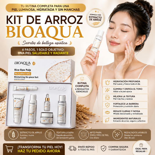 Kit Facial de Arroz BioAqua - Rejuvenece tu Piel de Inmediato