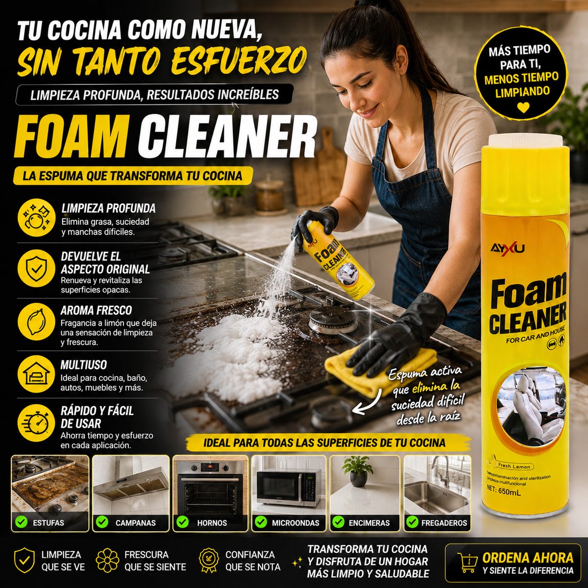 Espuma Limpiadora Multiusos "Foam Cleaner" 650ml