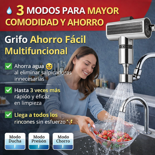 GRIFO UNIVERSAL MULTIFUNCIONAL - AHORRADOR DE AGUA