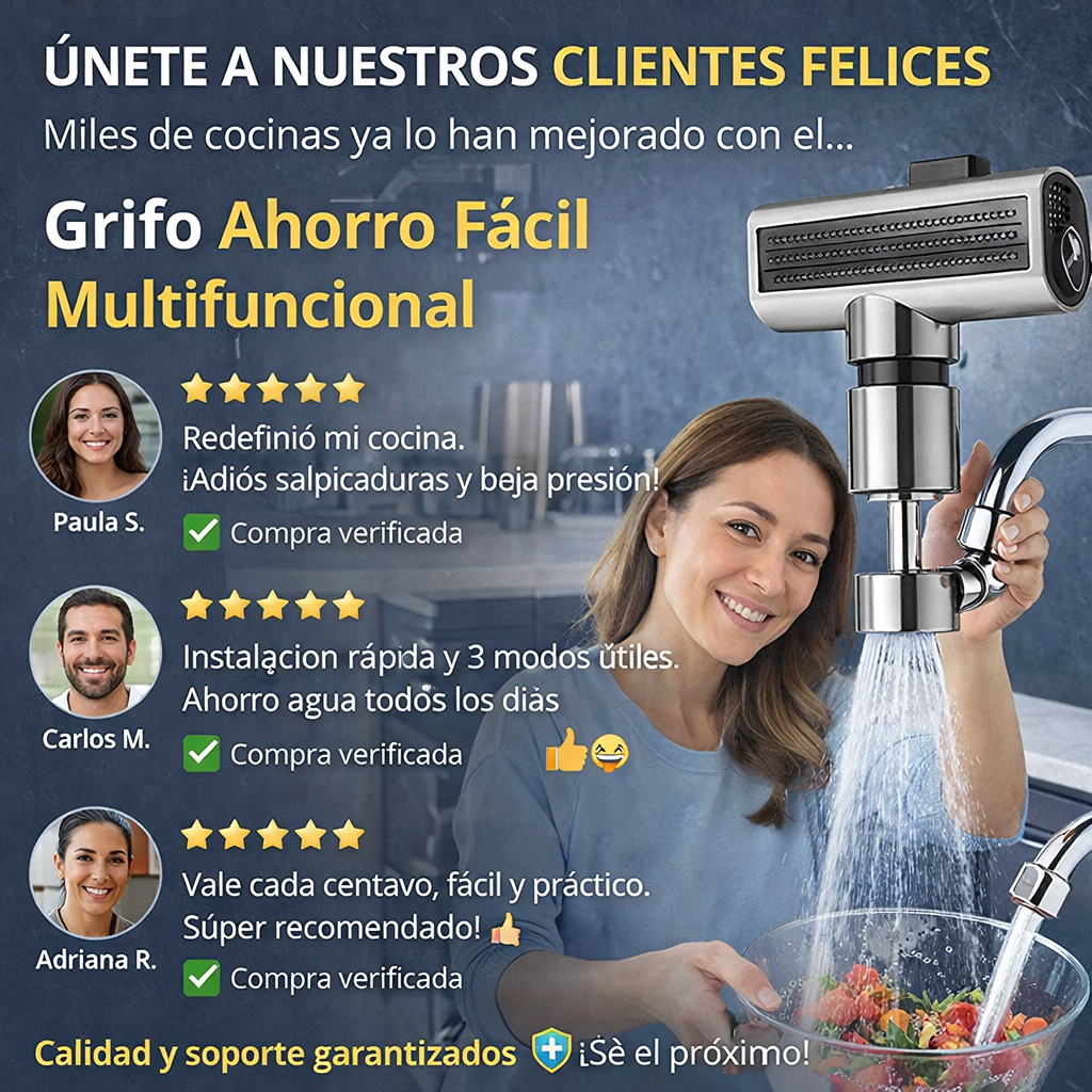 GRIFO UNIVERSAL MULTIFUNCIONAL - AHORRADOR DE AGUA