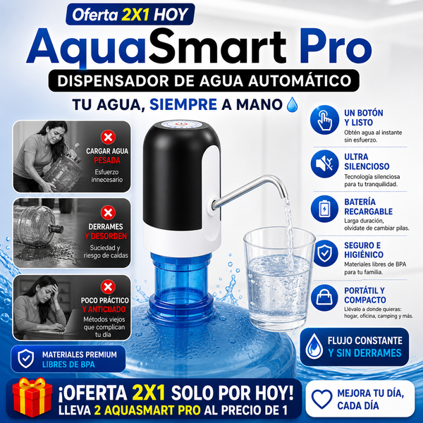AquaSmart Pro Dispensador Inteligente Hidratación Diaria