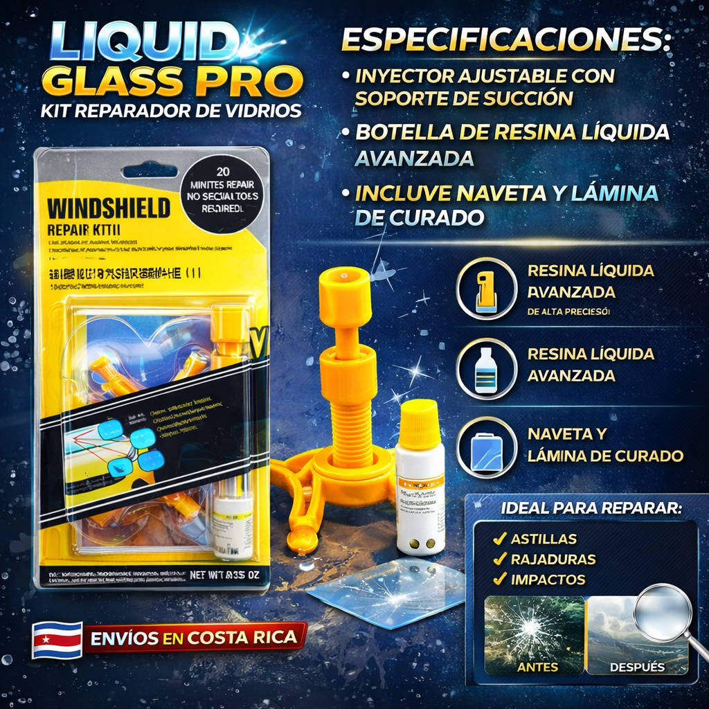 Liquid Glass Pro Kit Reparador de Vidrios