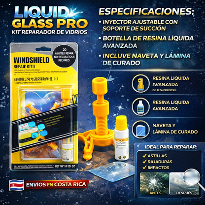 Liquid Glass Pro Kit Reparador de Vidrios