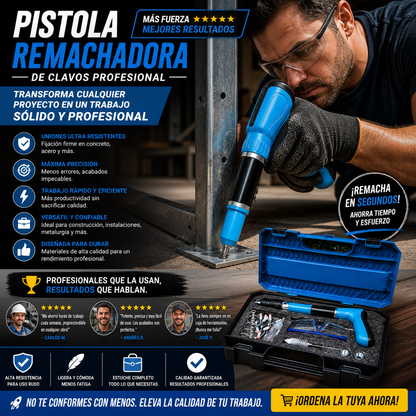 Pistola Remachadora de Clavos Profesional