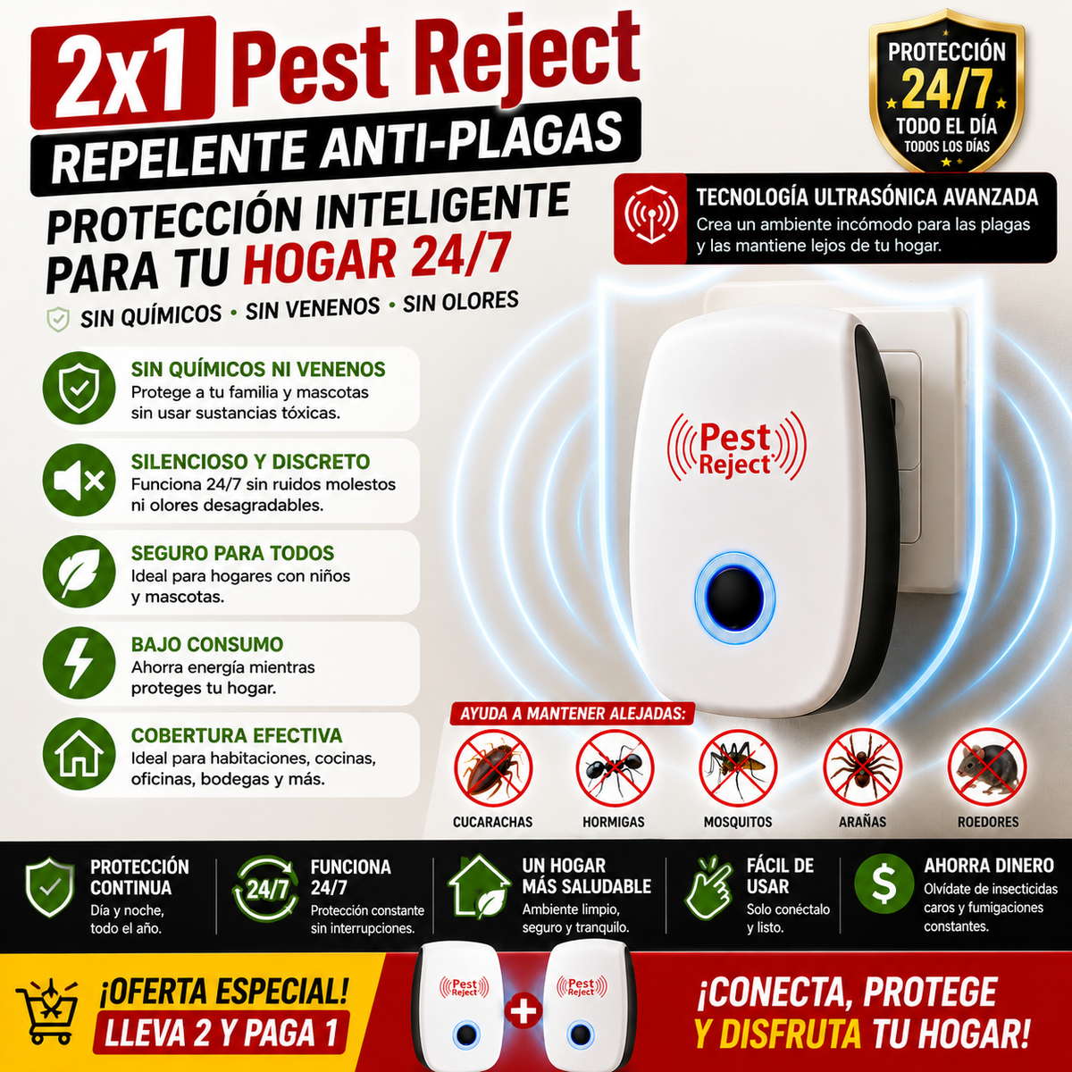 2x1 Pest Reject - Repelente Anti-Plagas