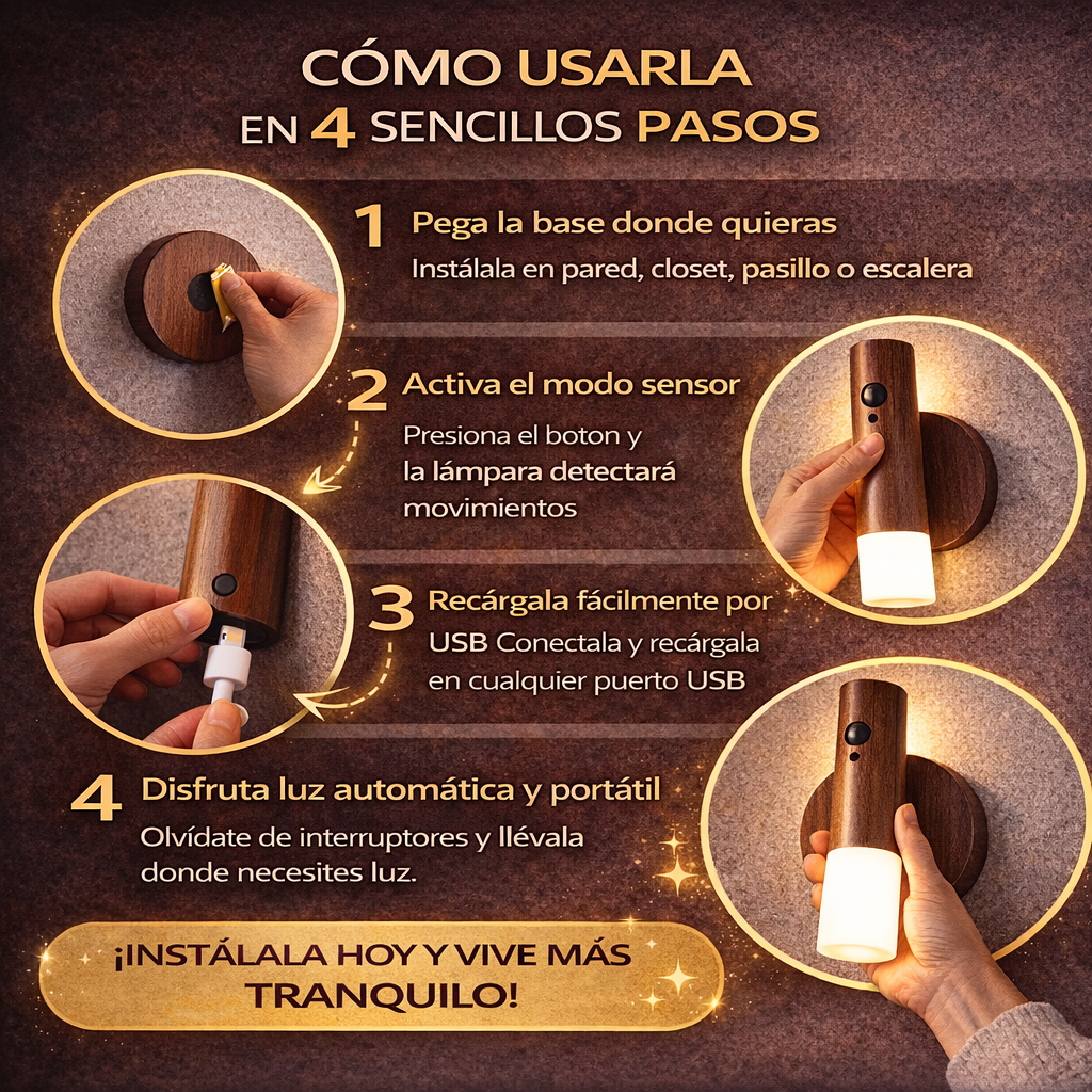 Lampara Portátil con Sensor de Movimiento