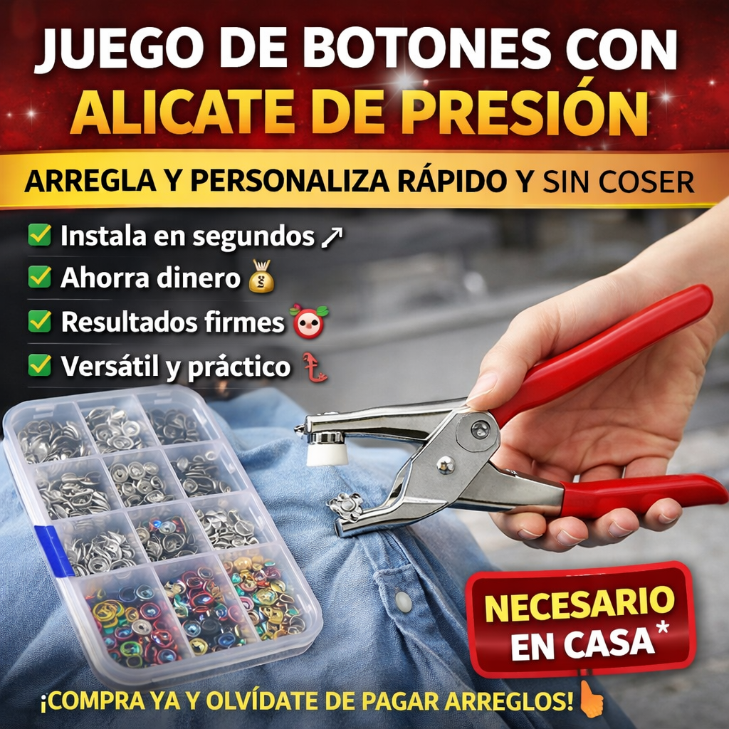 Juego de Botones con Alicate de Presión