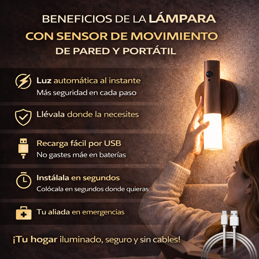 Lampara Portátil con Sensor de Movimiento