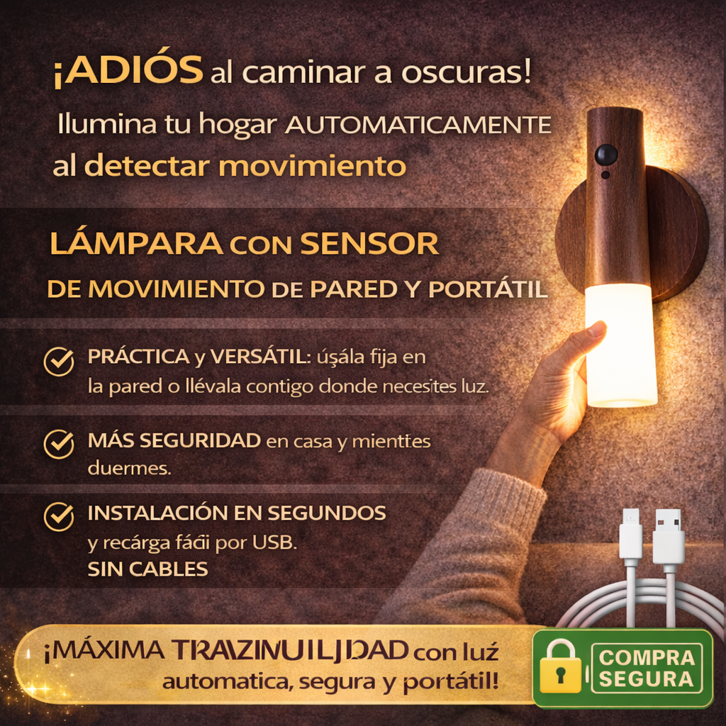 Lampara Portátil con Sensor de Movimiento