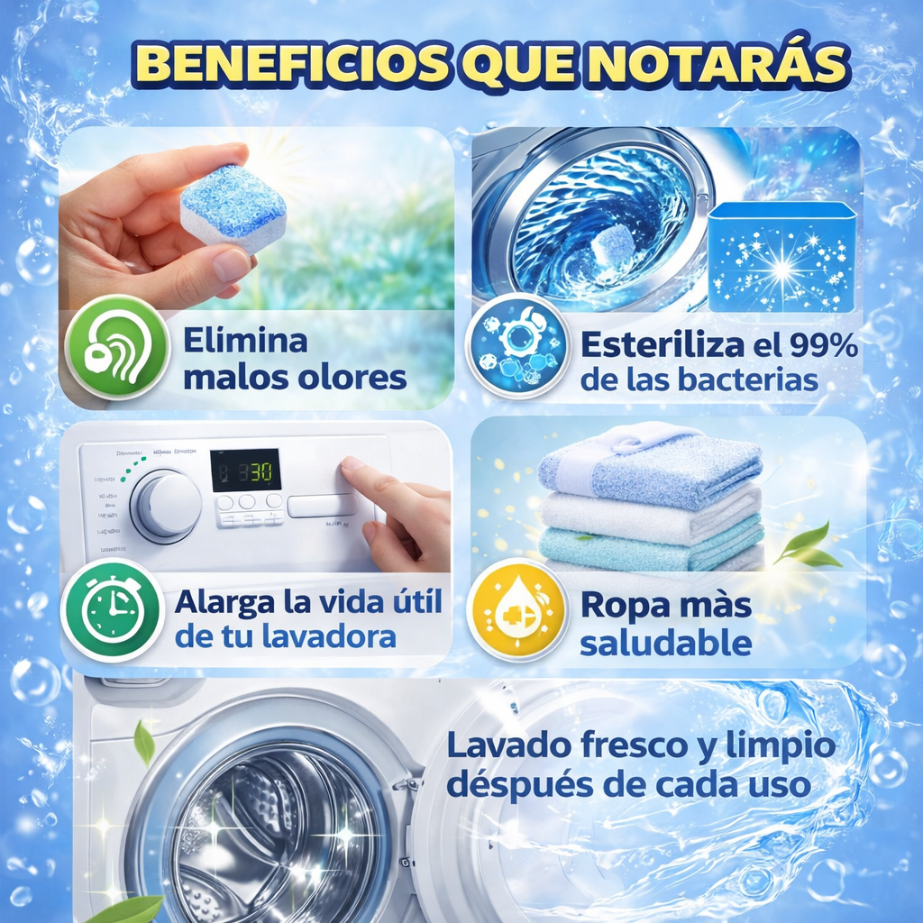 Max Home - Tabletas Limpiadoras de Lavadoras (12 Piezas)
