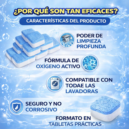 Max Home - Tabletas Limpiadoras de Lavadoras (12 Piezas)